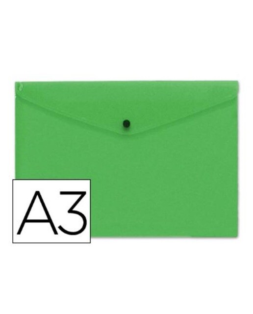 Imagem 0 de Bolsa A3 em Envelope, Polipropileno Verde Transparente, LiderPapel