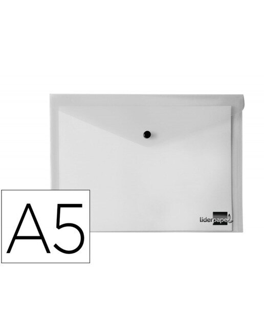 Bolsa A5 em Envelope, Polipropileno Transparente, LiderPapel 1