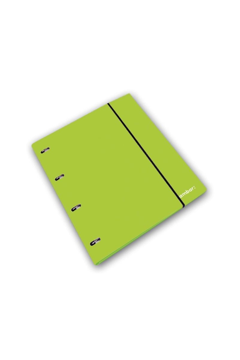 Capa Ambar School A4 4 Argolas com Pautada Ambar 2