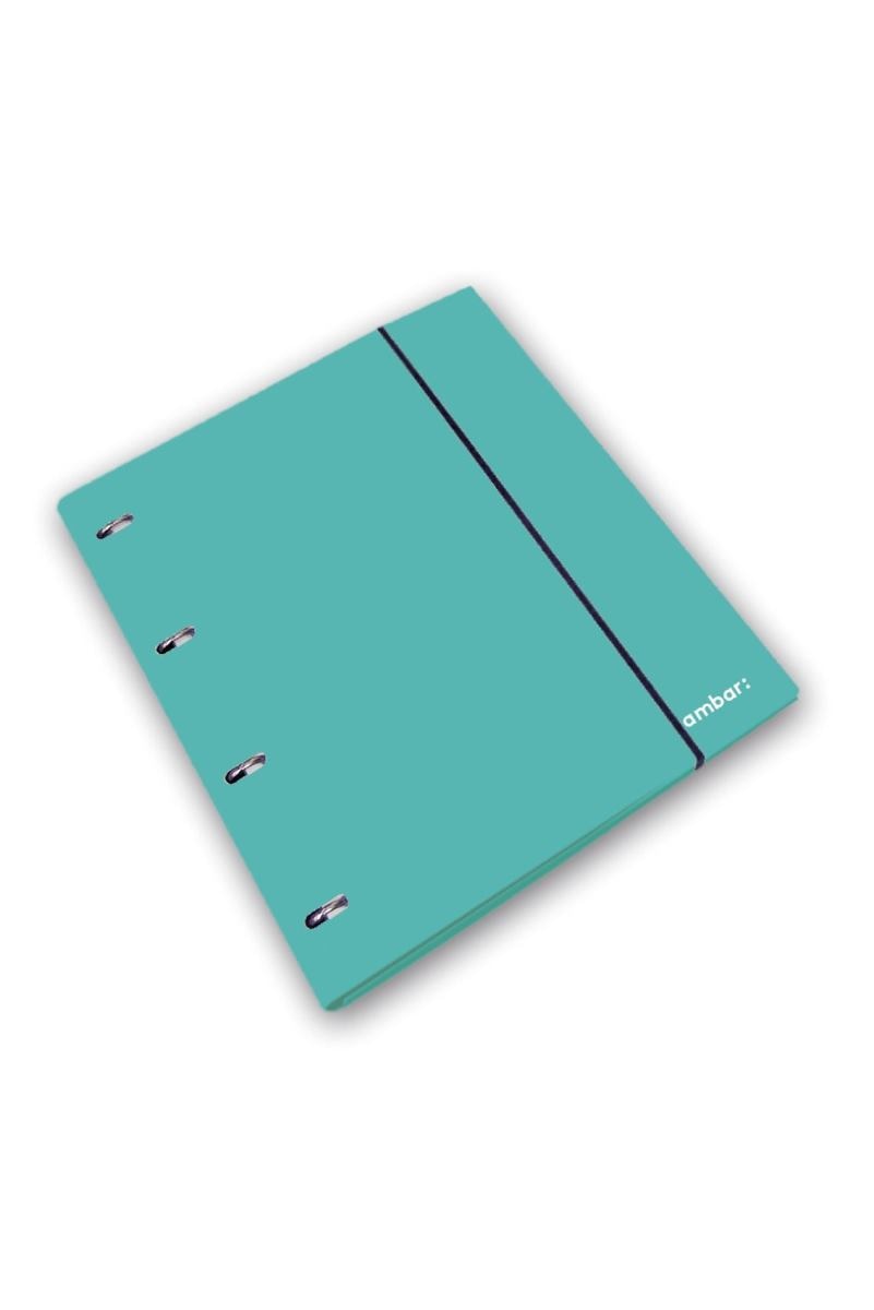 Capa Ambar School A4 4 Argolas com Pautada Ambar 3