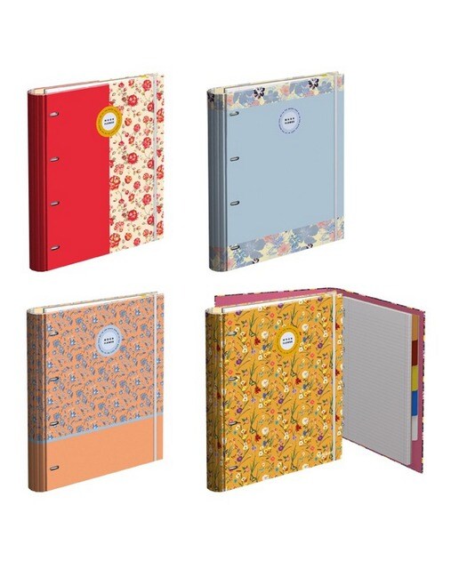 Capa com Argolas A4 com Recarga Moonflower 1