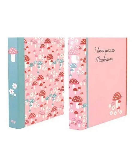 Capa A4 4 Argolas PINK MUSHROOMS 1