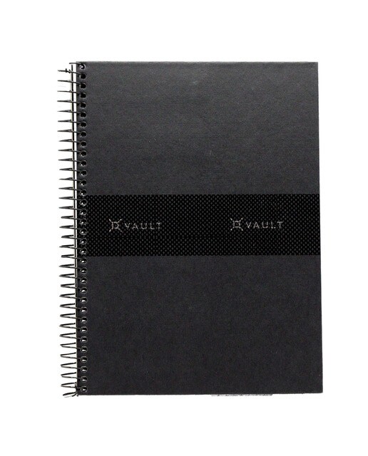 Caderno Espiral Vault, A5, 80 Folhas, Pautado, Capa Preta 1