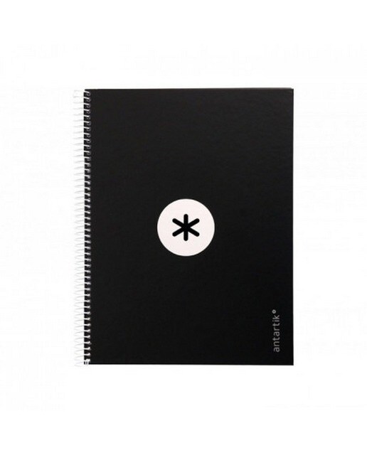 Caderno Espiral A4 Pautado Antartik Preto Preto-1