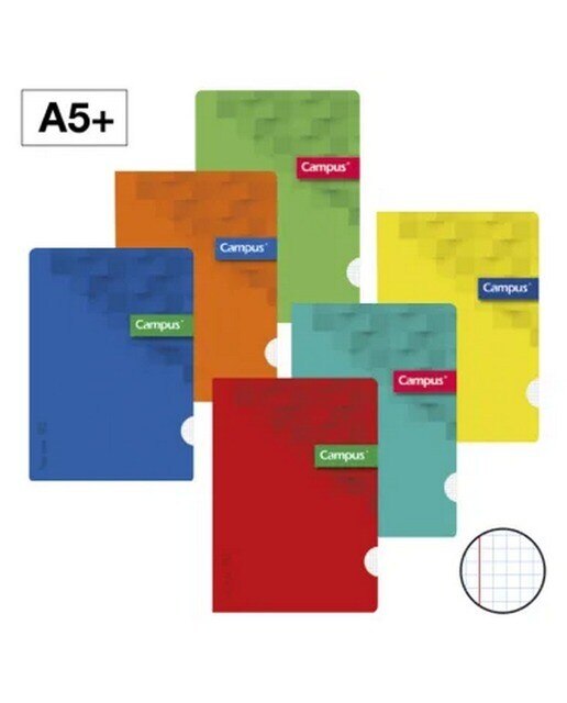 Imagem 0 de Caderno agrafado Campus A5+ Capa de plástico 48 folhas 90g Quadriculado