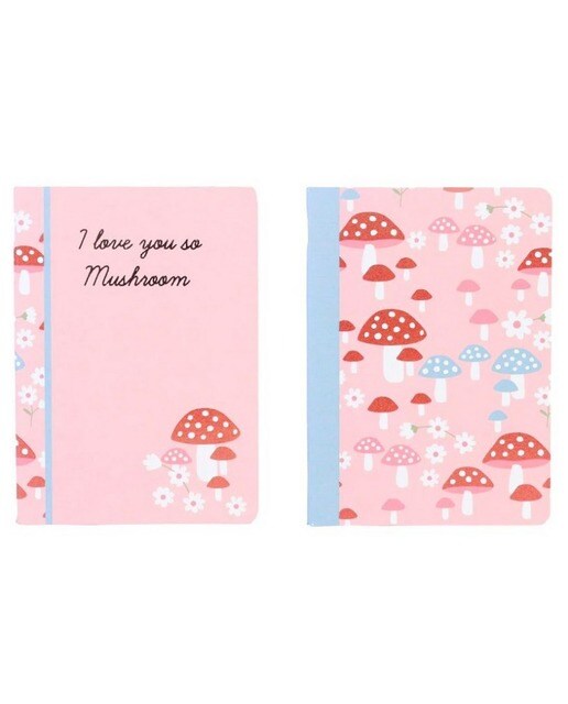 Caderno Agrafado Ancor B´LOG PINK MUSHROOMS A4 90gr. 48FLS Pautado 1