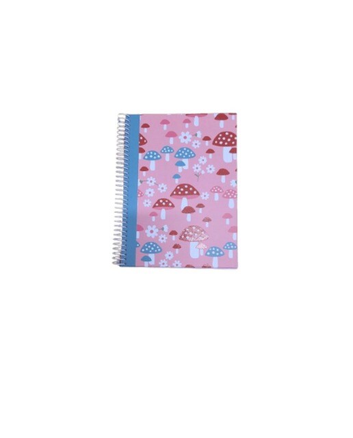 Caderno Espiral de Capa Dura, A4, 80F/90G, Quadriculado, B'log Mushrooms, Ancor 1