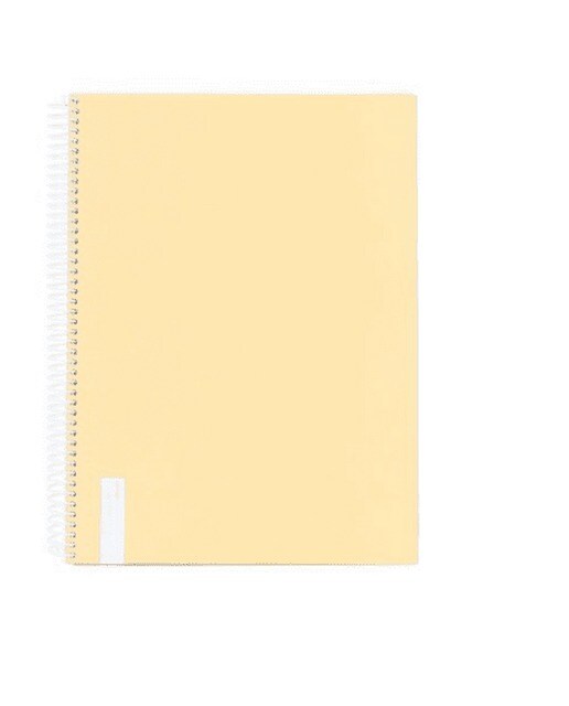 Caderno Ancor Emboss Dry Com Espiral A4 Amarelo Pastel Pautado 1