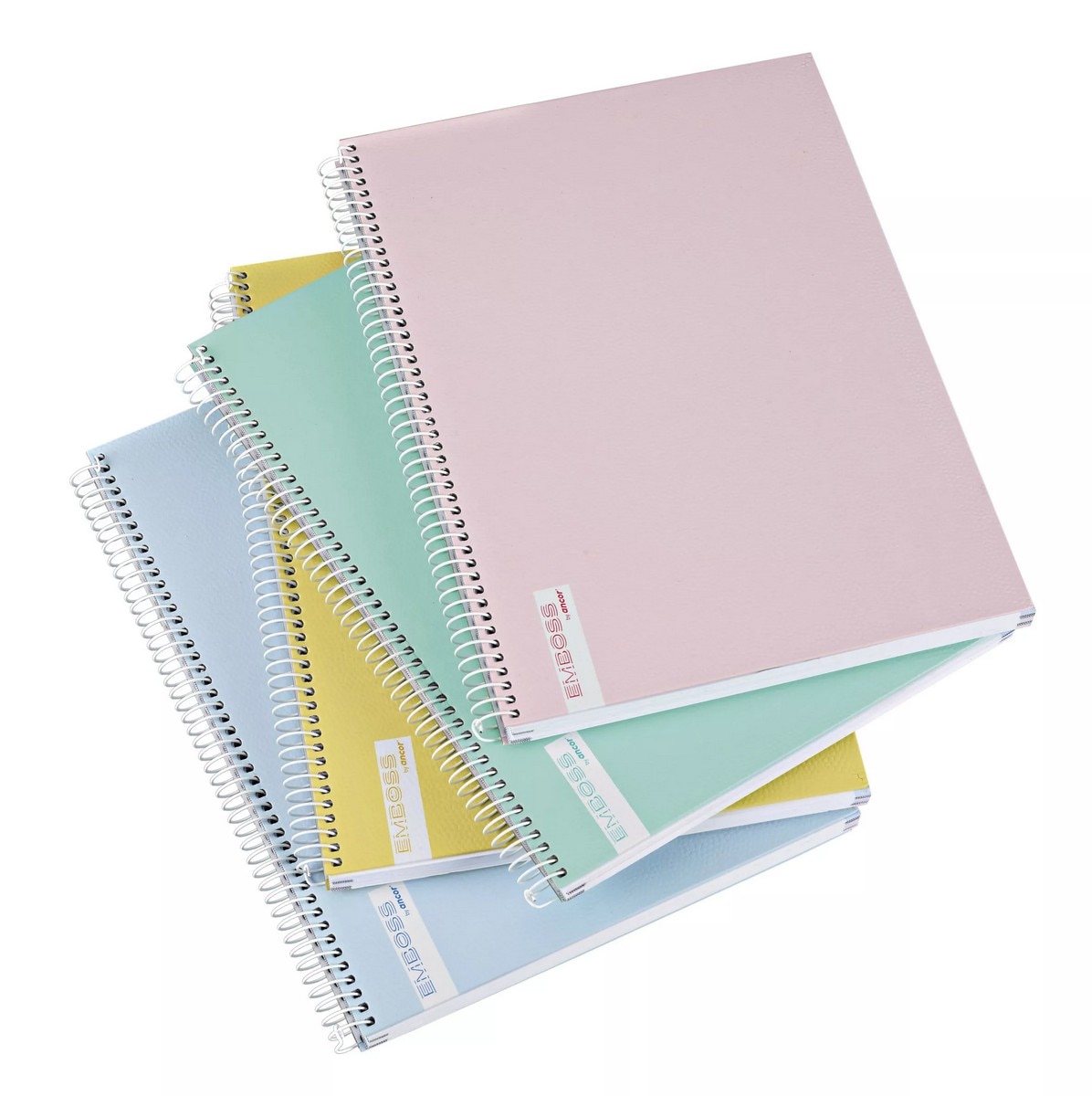 Imagem 0 de Caderno A4 Capa Dura Espiral Ancor Emboss Pautado Pastel 120fl 70g - Artigo Sortido. Envio realizado de forma aleatória