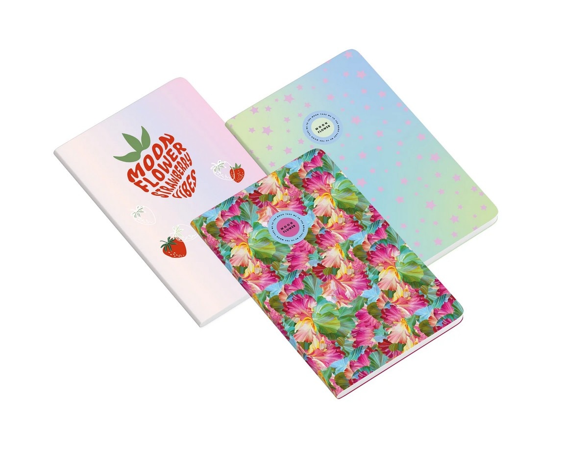Caderno Agrafado A5 48F 90G Teen Moonflower Pautado 24 Ambar 1
