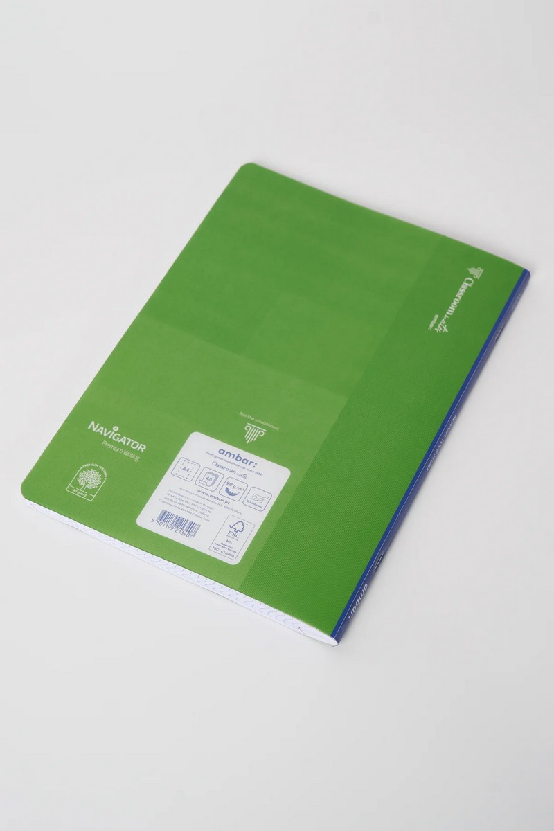 Caderno Agrafado ClassroomMates A4 PP 48F 90G Quadriculado Ambar 4