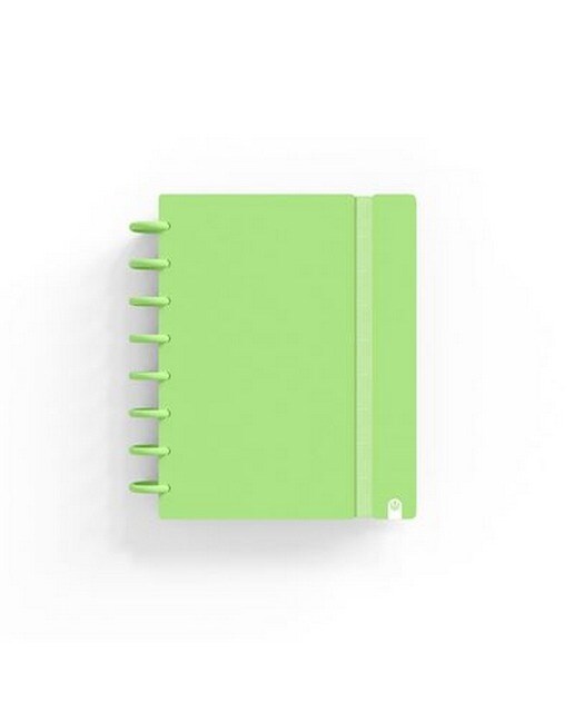 Caderno Ingeniox A5 Pautado 80Folhas 100G Foam com Elástico Verde Pastel 1