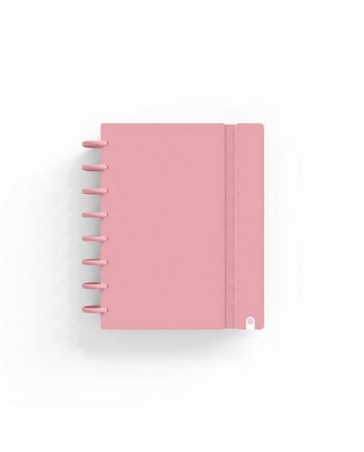 Caderno Ingeniox A5 Pautado 80Folhas 100G Foam com Elástico Rosa Pastel 1