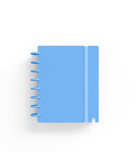Caderno Ingeniox A5 Pautado 80Folhas 100G Foam com Elástico Azul Pastel 1