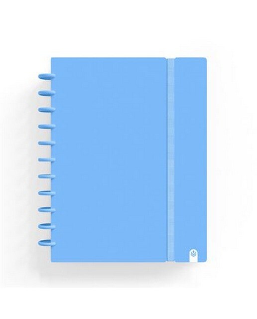Imagem 0 de Caderno Ingeniox  A4  Pautado  80Folhas  100G  Foam com Elástico  Azul Pastel