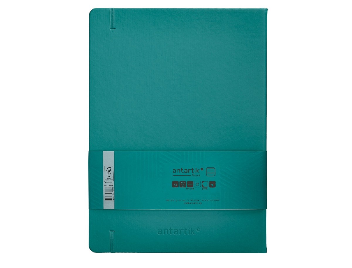 Caderno com elástico antartik capa dura A4 verde aguamarine 3