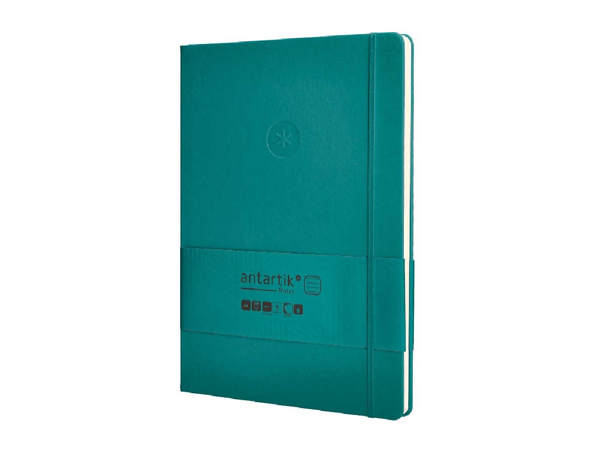 Caderno com elástico antartik capa dura A4 verde aguamarine 4