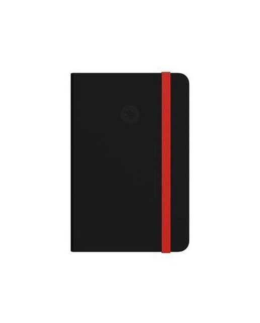 Caderno com elástico antartik A4 capa dura preto e vermelho 1
