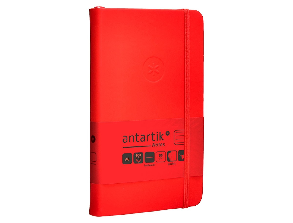 Caderno com elástico antartik notes capa dura A6 vermelho 4