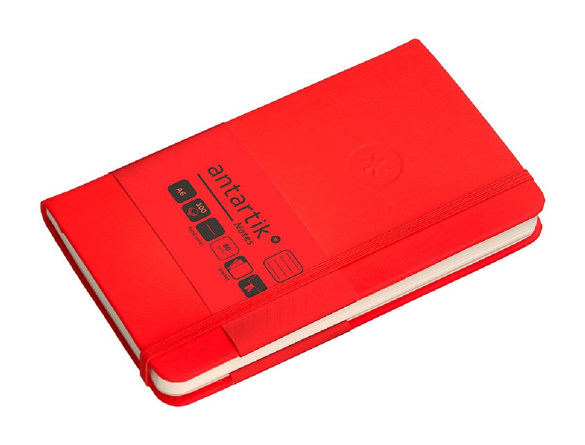 Caderno com elástico antartik notes capa dura A6 vermelho 5