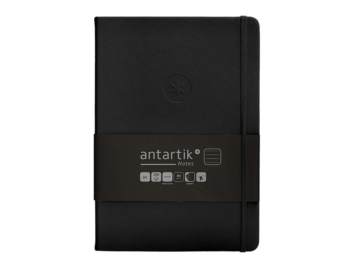 Caderno com elástico antartik notes capa dura A5 pretas 1
