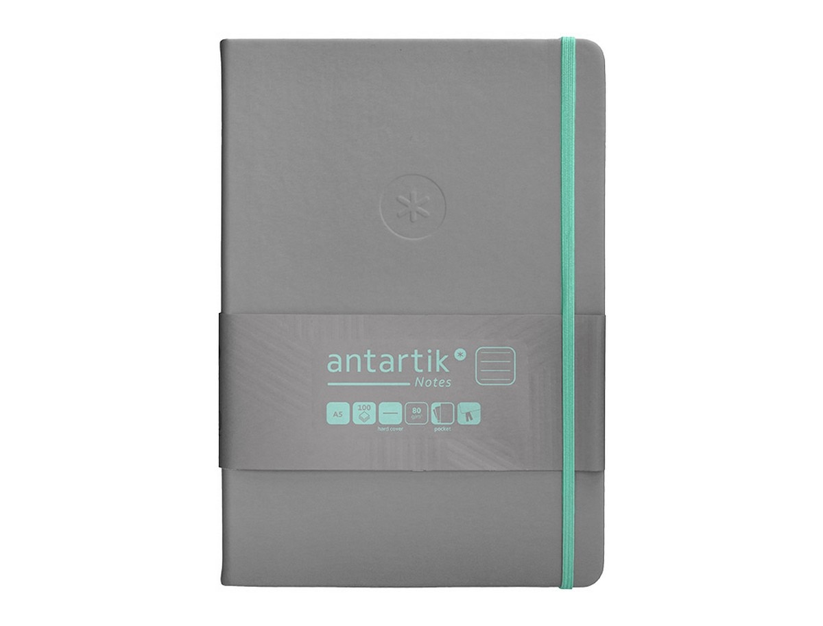 Caderno antartik notes capa dura A5 cinzento e turquesa 1