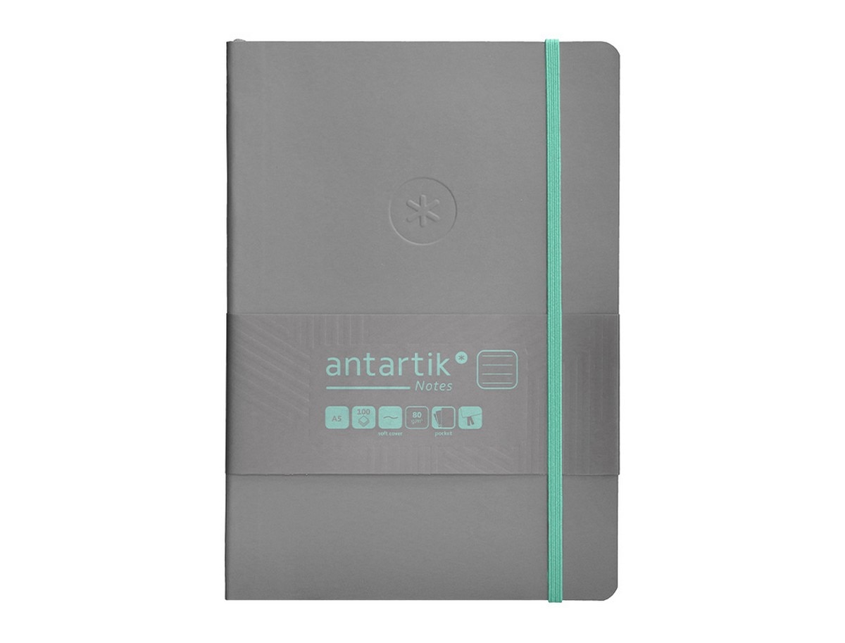 Imagem 0 de Caderno  com elástico antartik notes capa mole A5 cinzento e turquesa
