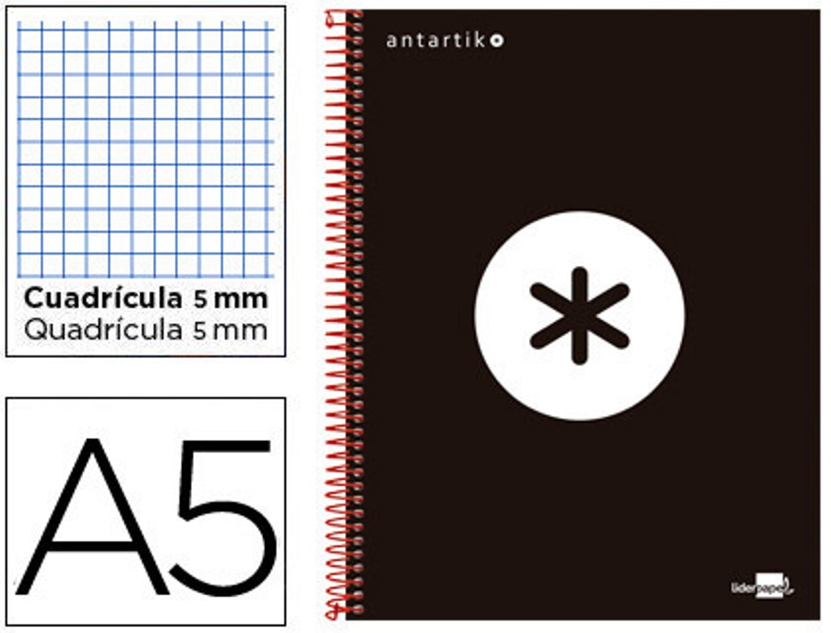 Caderno A5 Antartik 120 Folhas 100G Quadriculado 1