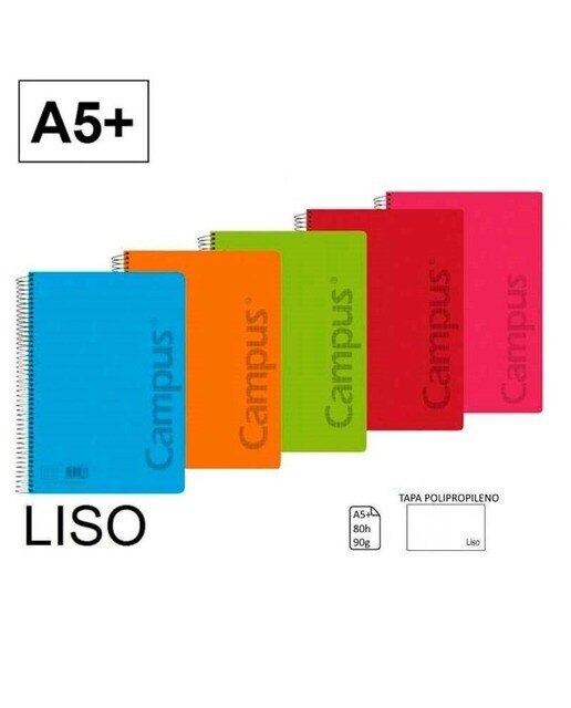 Caderno A5 Espiral 80 Folhas Liso 1