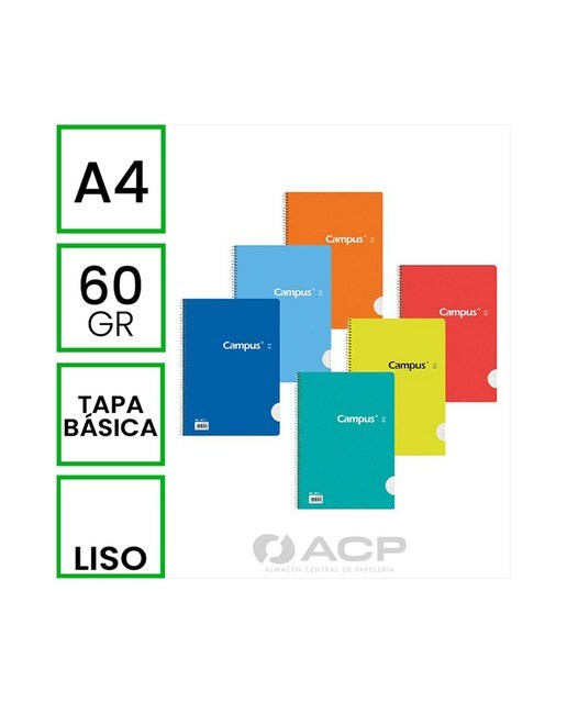 Caderno A4 80 Folhas Liso Campus 1