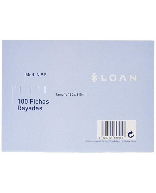 Conjunto de 100 Folhas Pautadas 160x215mm Loan 1