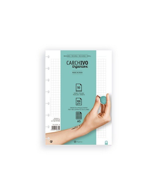 Imagem 0 de Recarga Caderno Ingeniox A5 50 Folhas Quadriculadas