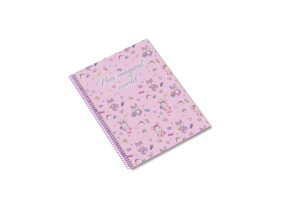 Caderno Espiral A4 Pets Friends Magical World Quadriculado 1