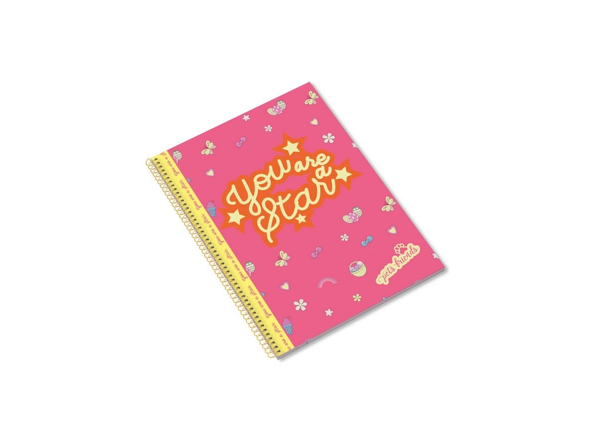 Caderno Espiral A4 Pets Friends Magical World Quadriculado 3