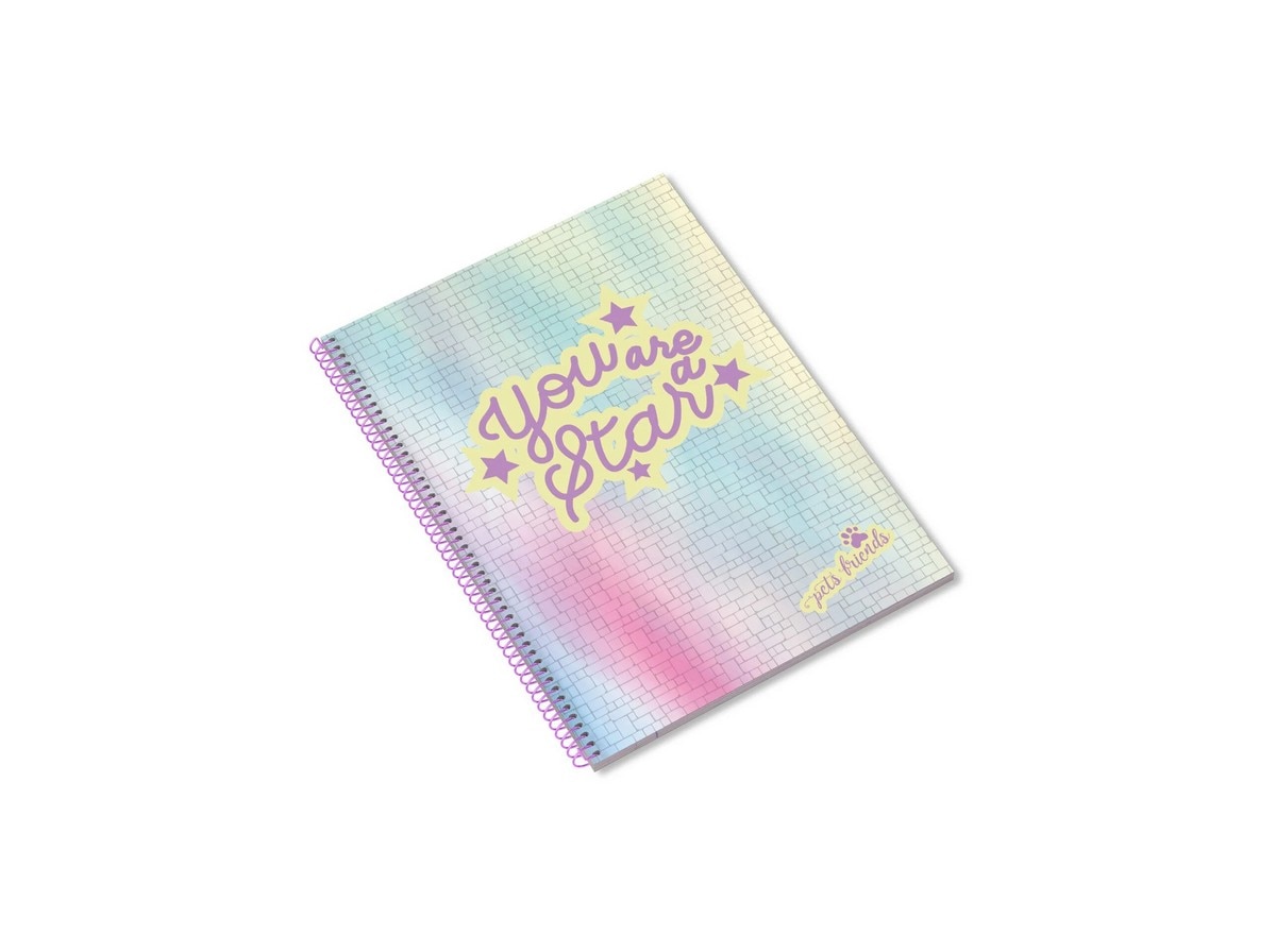 Caderno Espiral A4 Pets Friends Magical World Quadriculado 4