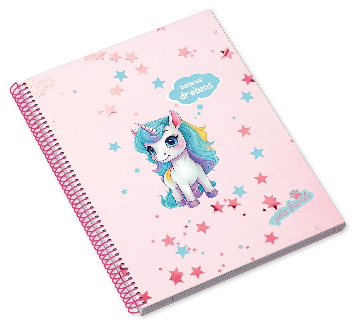 Caderno Espiral Capa Dura A4 80F 90G Believe in Dreams Pautado 1