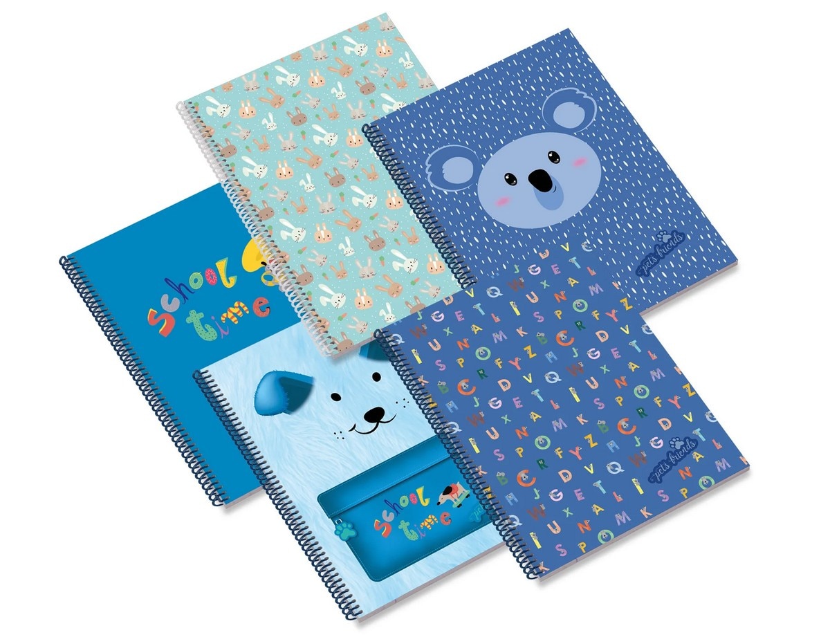 Caderno Espiral A5 80F School Time Boy Pautado Ambar 1