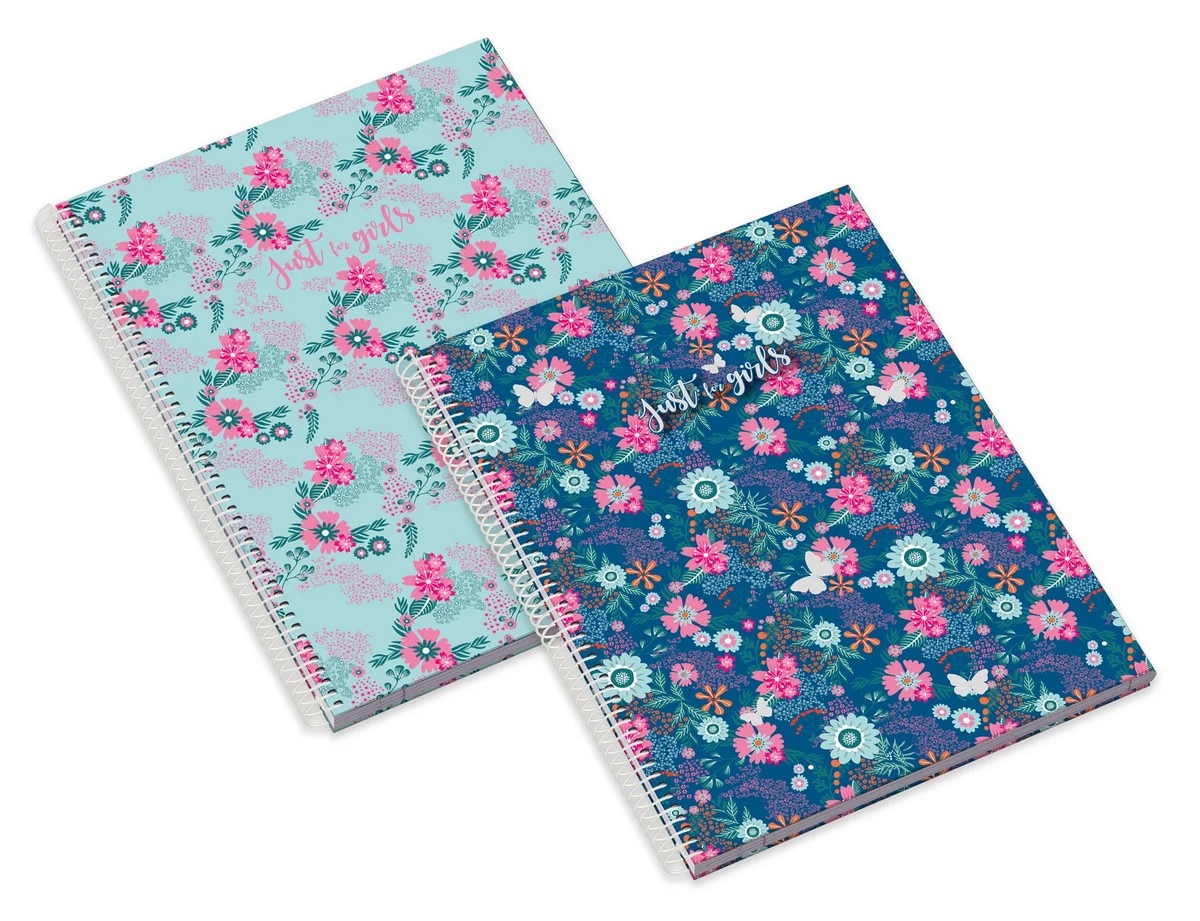 Caderno Espiral Capa Dura A4 80F 90G Just4Girls Pautado 24  Ambar 1