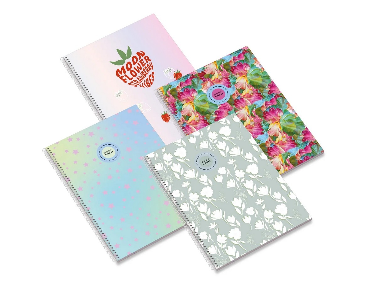 Caderno Espiral A4 80F Teen Moonflower Pautado 24 Ambar 1