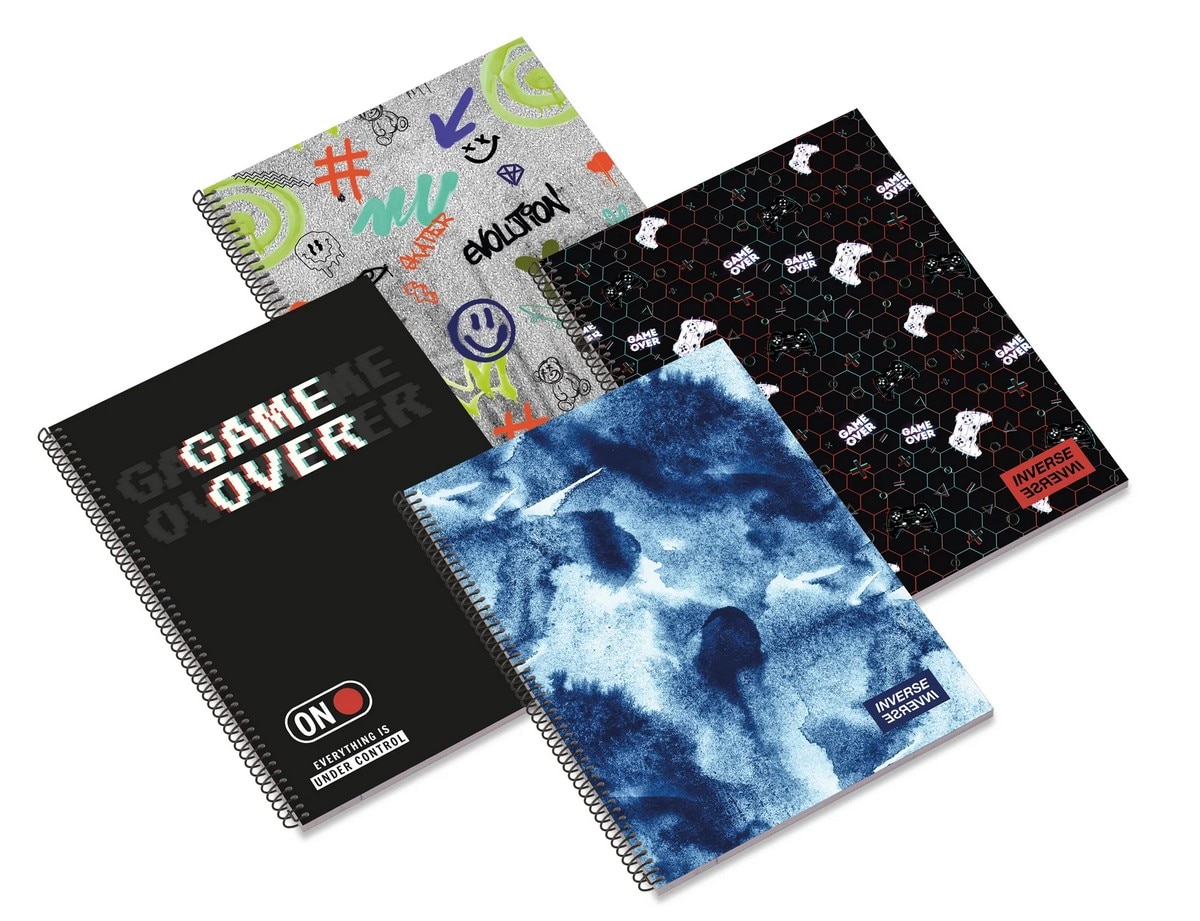 Caderno Espiral Capa Dura A5 80F 90G Teen Inverse Pautado 24 Ambar 5