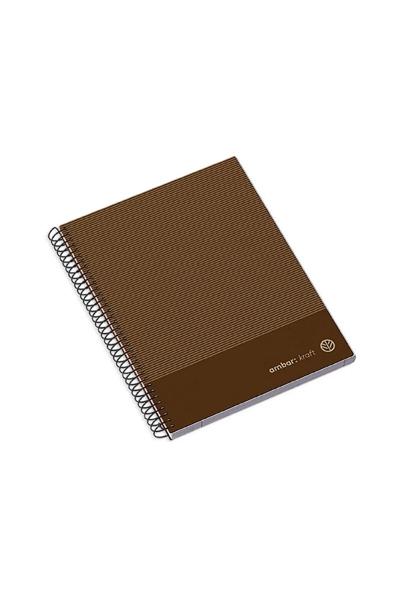 Caderno Espiral Kraft Capa Dura A5 Pautado 3
