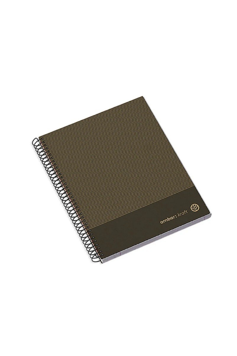 Caderno Espiral Kraft Capa Dura A5 Pautado 6