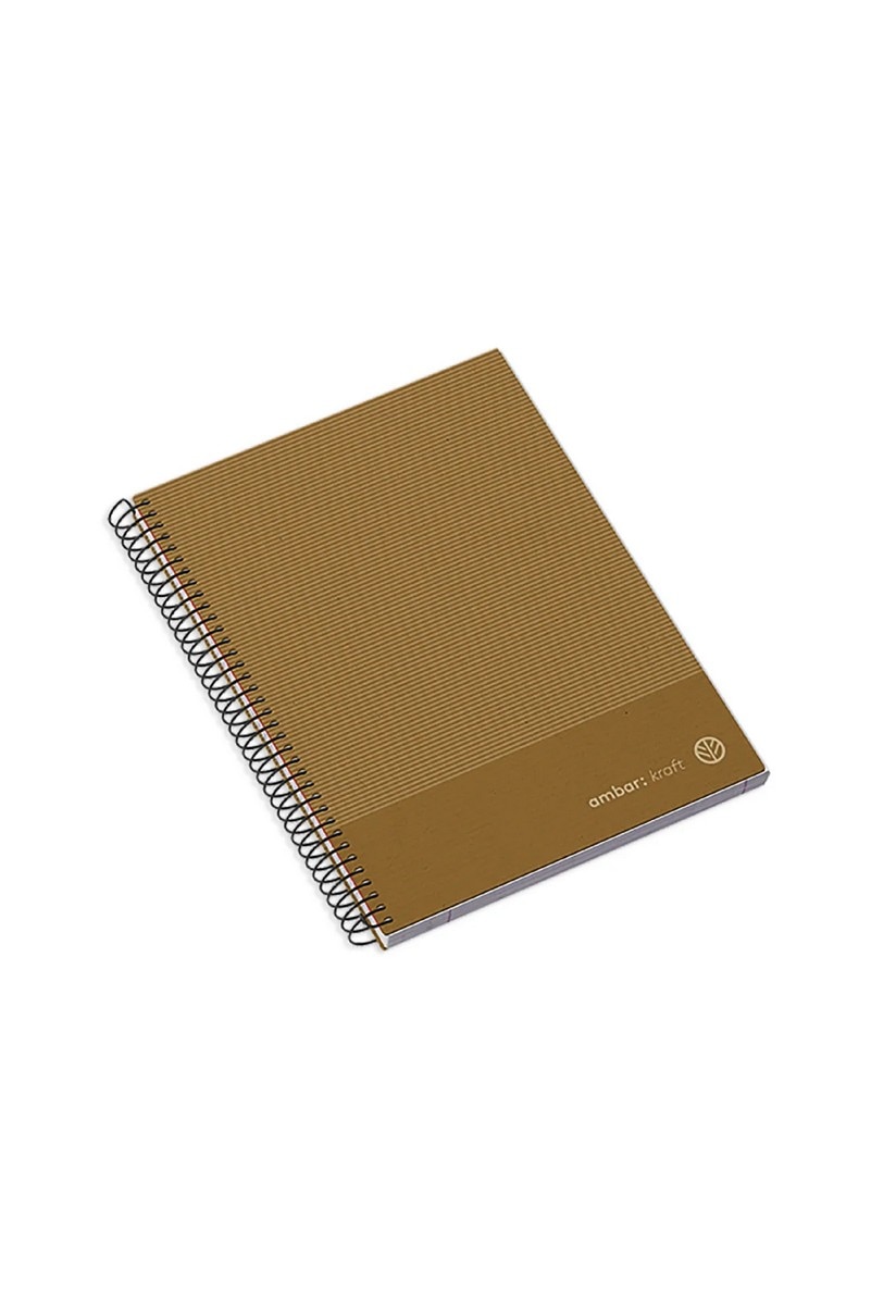 Caderno Espiral Kraft Capa Dura A5 Quadriculado 5