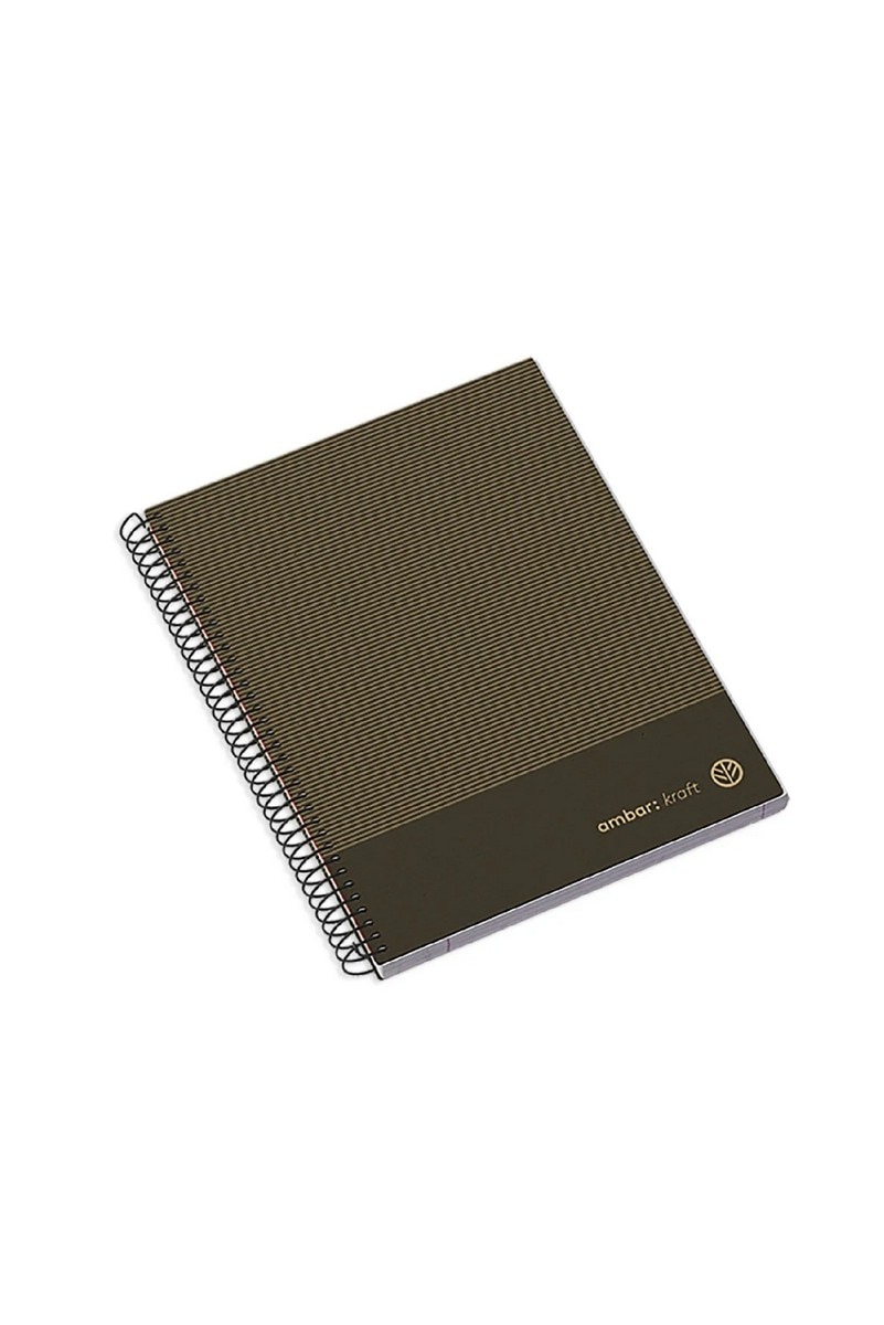 Caderno Espiral Kraft Capa Dura A5 Quadriculado 6