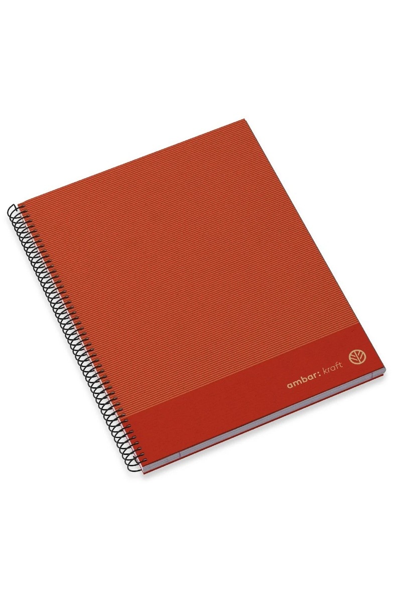 Caderno Espiral Kraft Capa Dura A4 Pautado Ambar 1