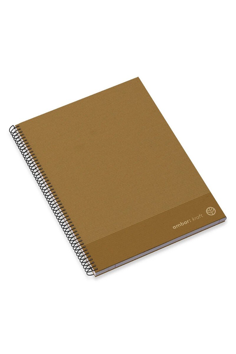 Caderno Espiral Kraft Capa Dura A4 Pautado Ambar 5