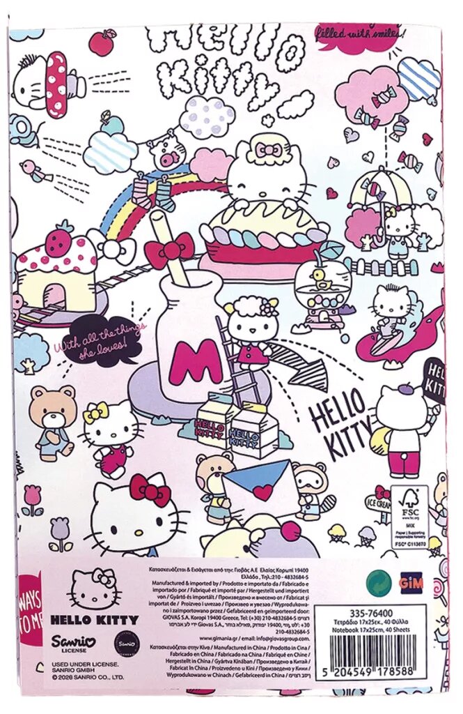 Caderno Pautado Hello Kitty com 40 páginas 2