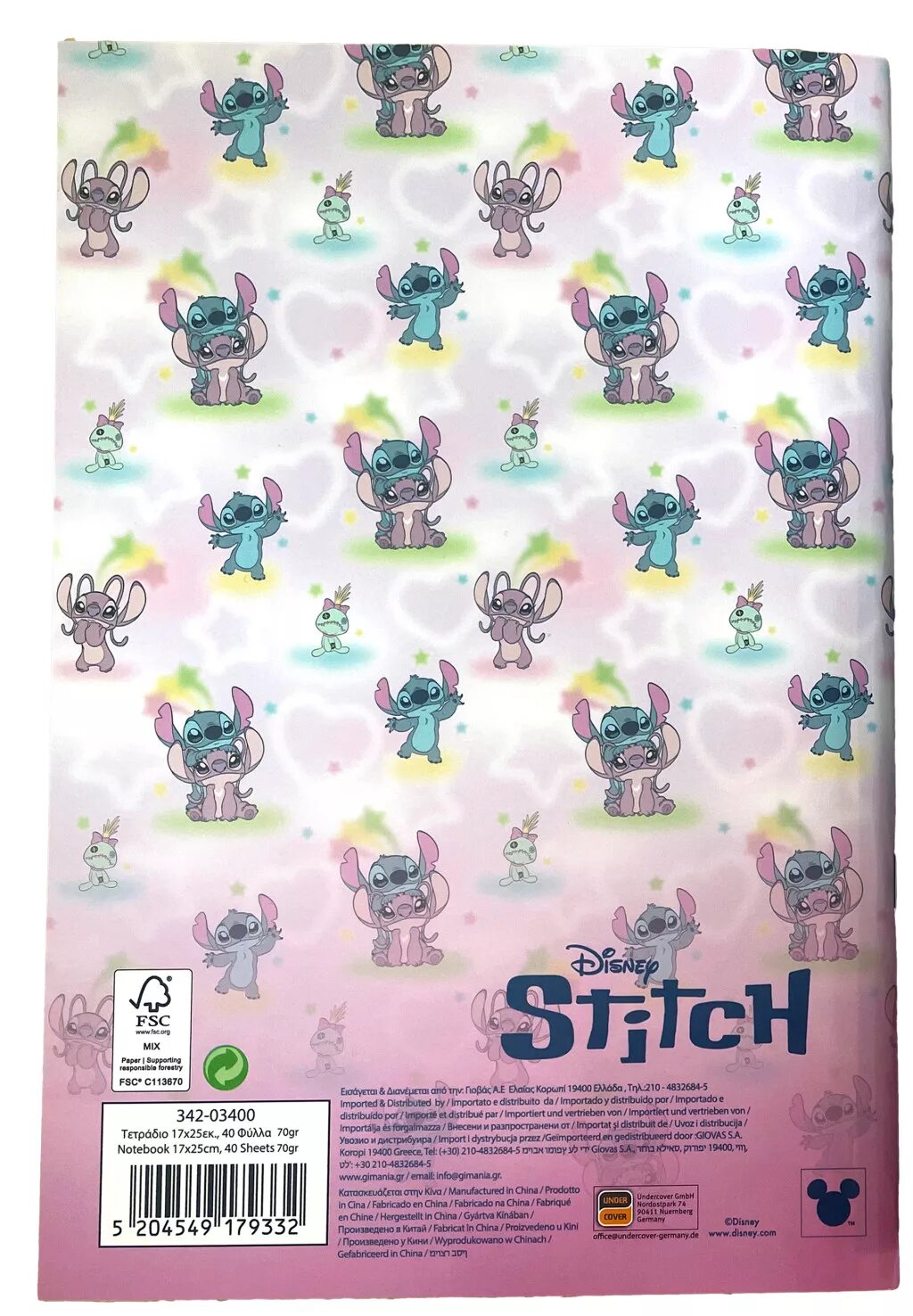 Caderno Pautado Disney Lilo e Stitch This World B/5 40 folhas Agrafado 2