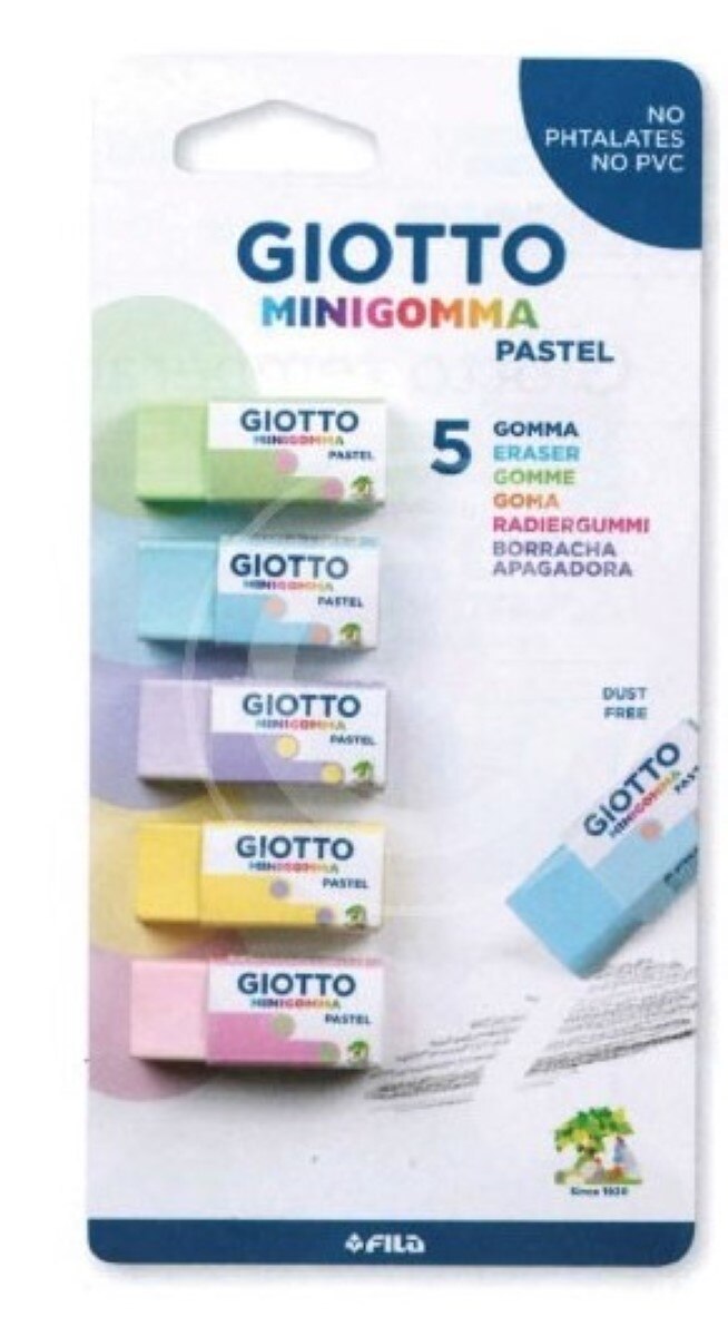 Conjunto de 5 mini borrachas em tons pastel 1