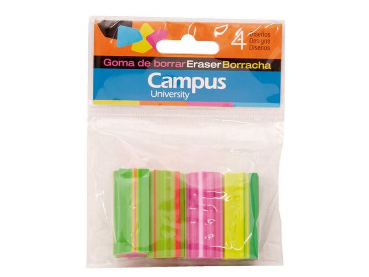 Imagem 0 de Blister de 4 Borrachas Fantasia, Campus